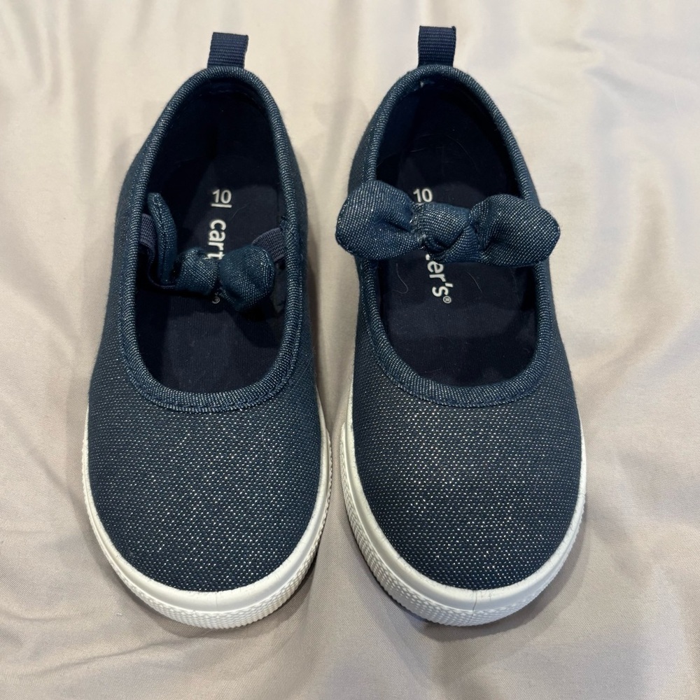 Carter's Navy Girls' Slip-On Bow Sneakers